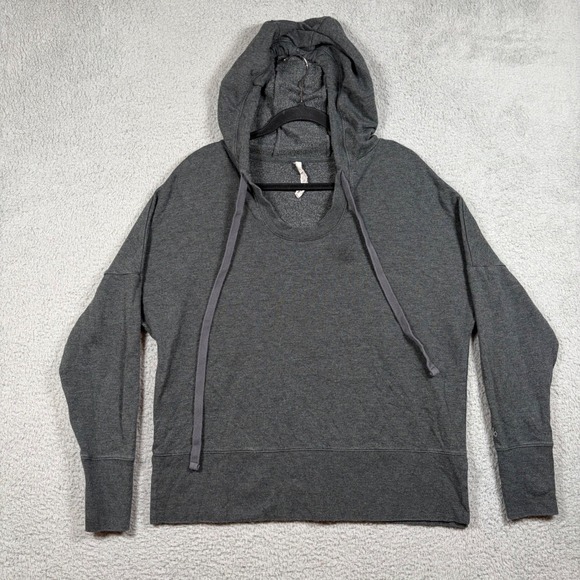 ALO Yoga Tops - Alo Yoga Fluid Tunic Hoodie Pullover Charcoal Gray Oversize Athleisure Women's M